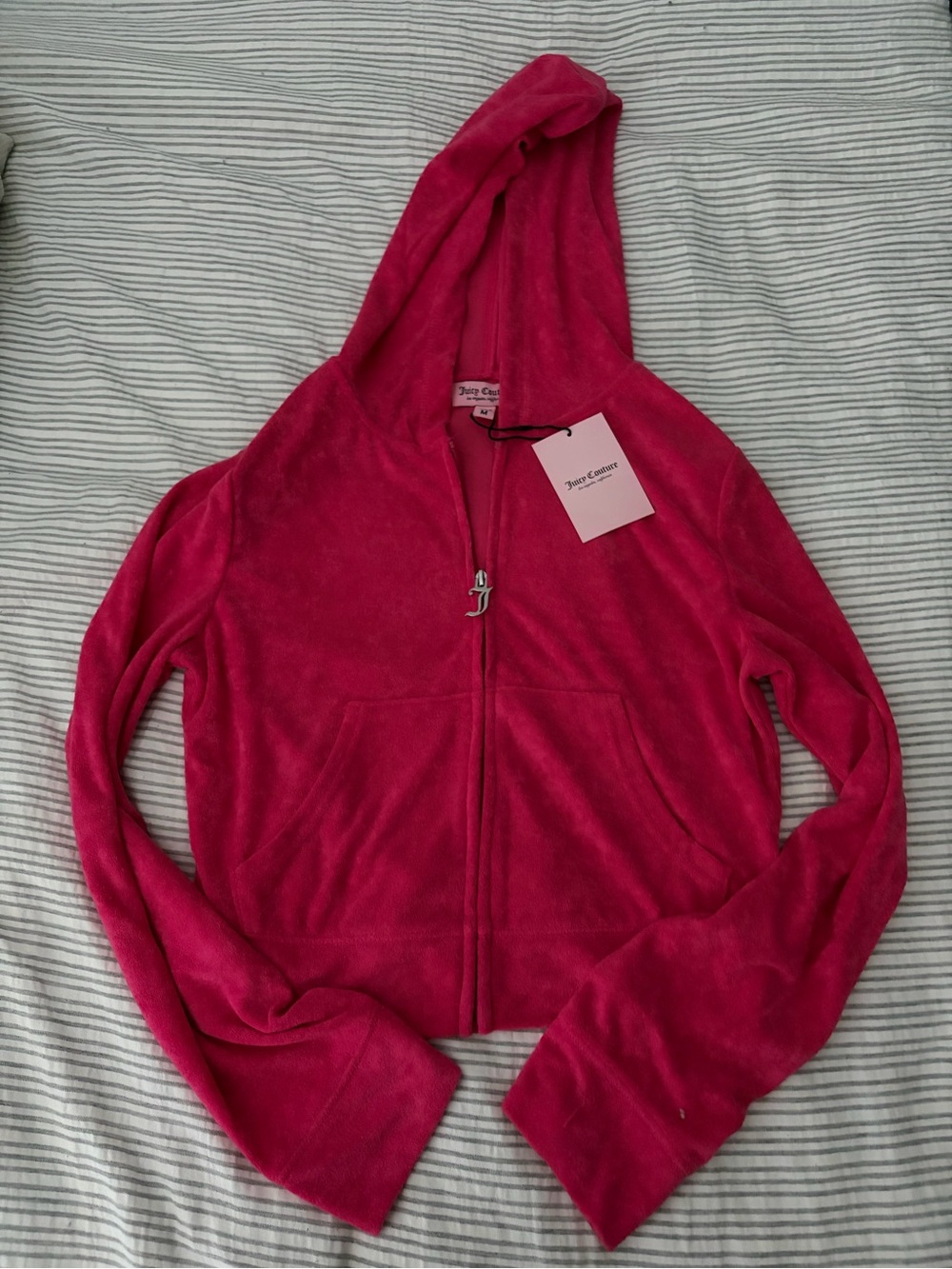 Juicy Couture Fuchsia Velour Zip-Up Hoodie